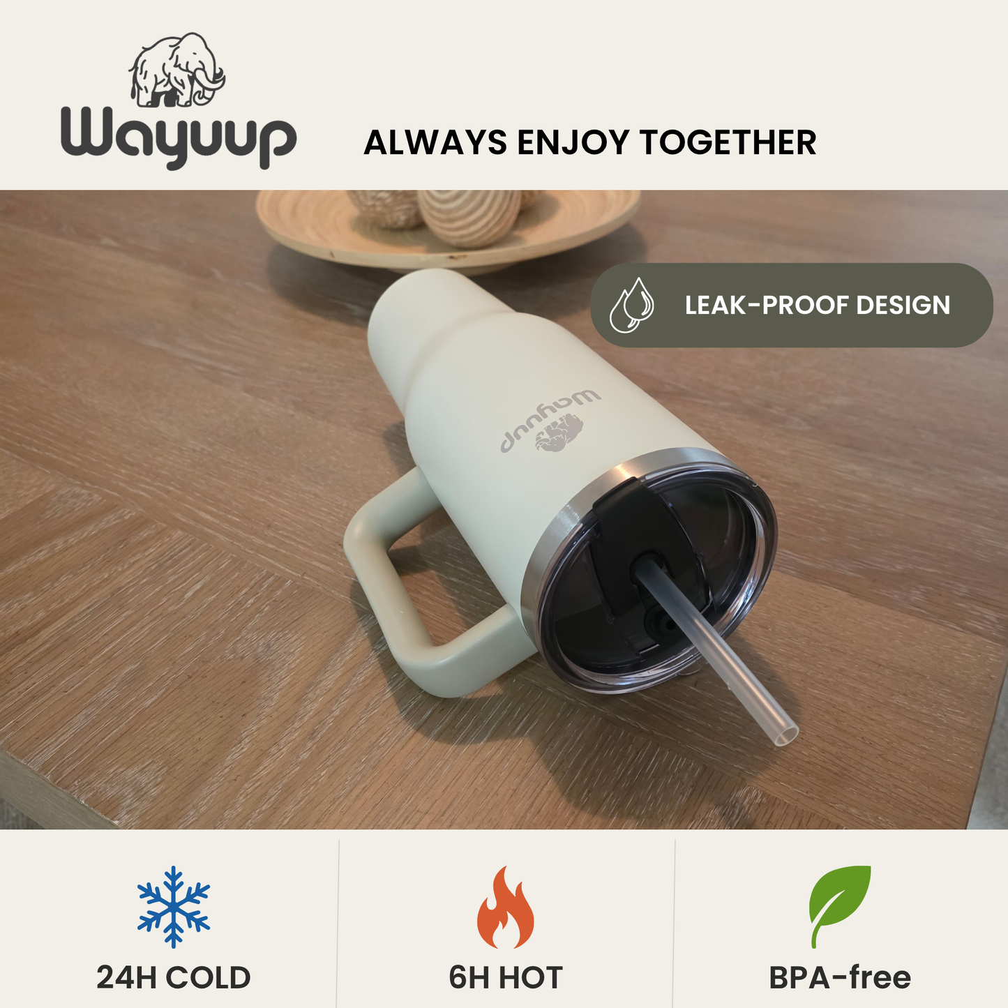 Wayuup 40oz Tumbler – Bone